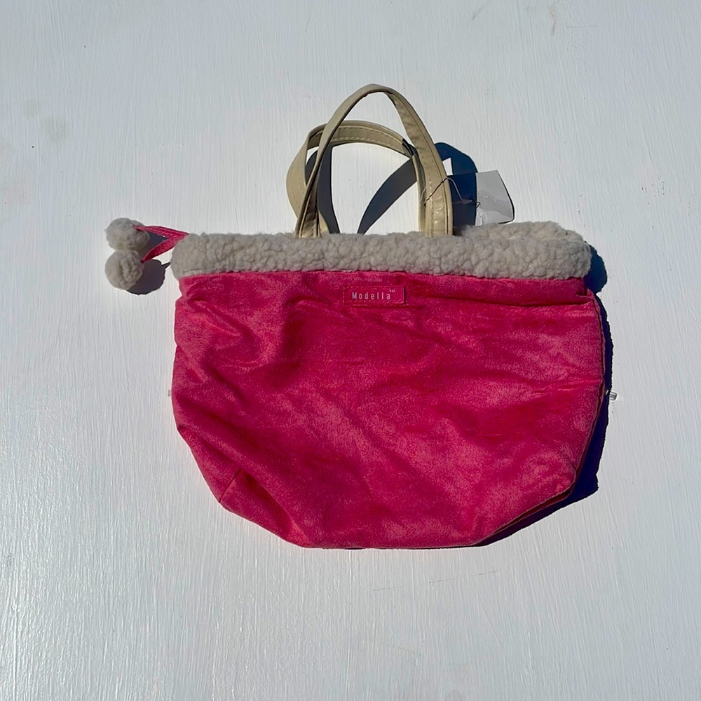 NWT Modella Accessories Travel Pink Suede Bag 12 x 7 x  2.5